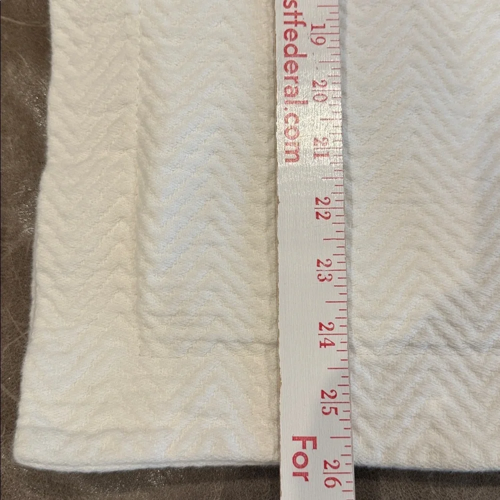 DOCOFIL PORTUGAL set of 2 Euro Pillow Shams 100% cotton 26 x 26 White Chevron